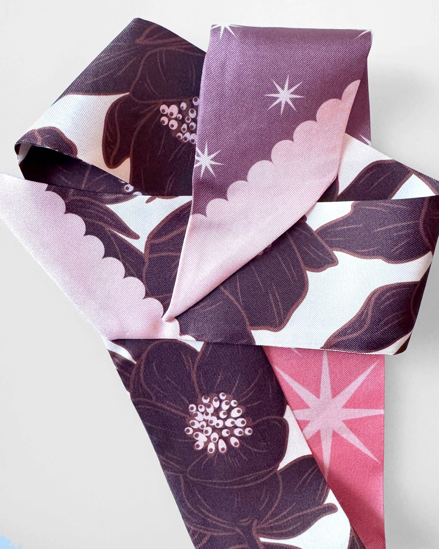 SKINNY SILK SCARF | Lunar Blossom