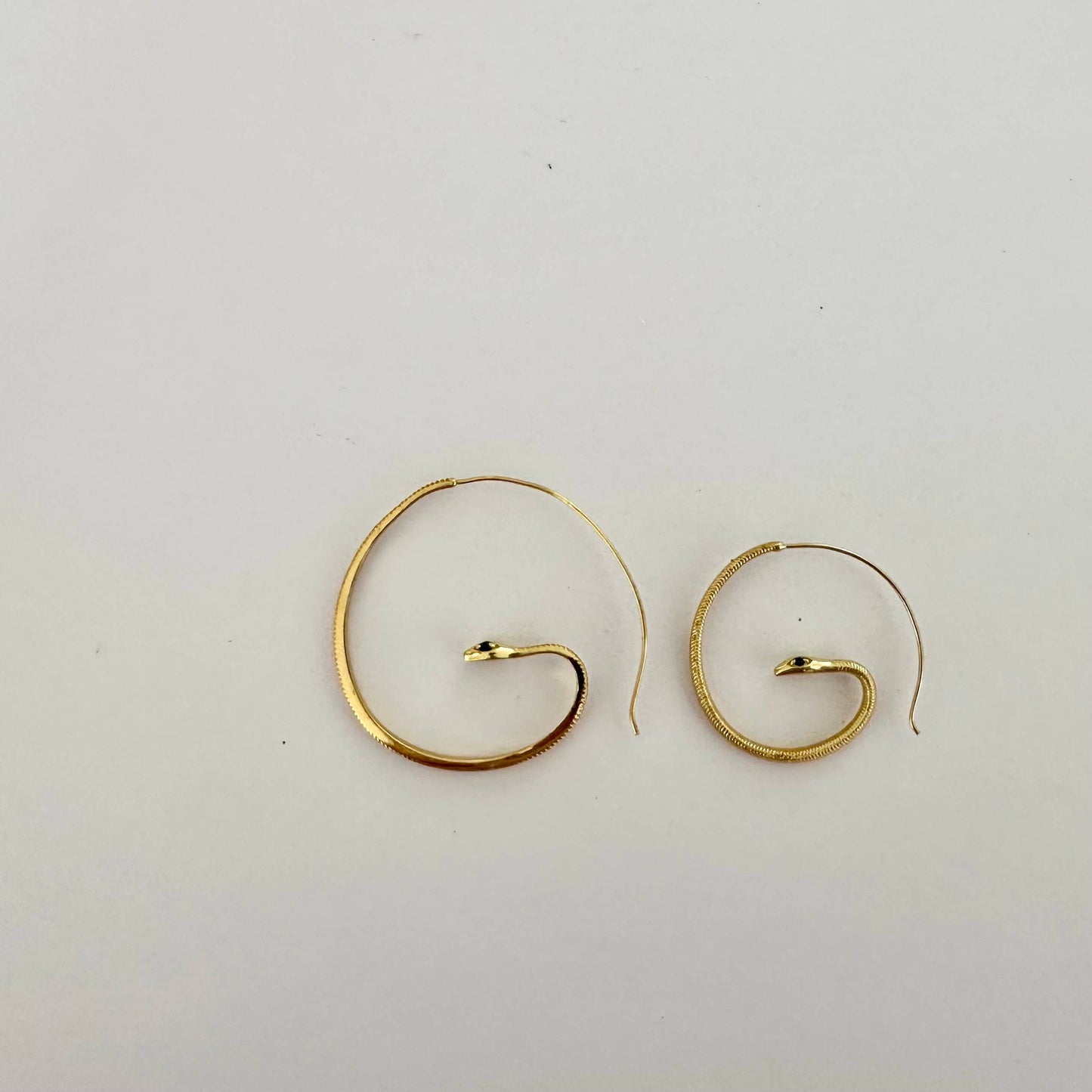 Green Zircon Earrings|Gold Mama Snakes |Gold Plated Hoops