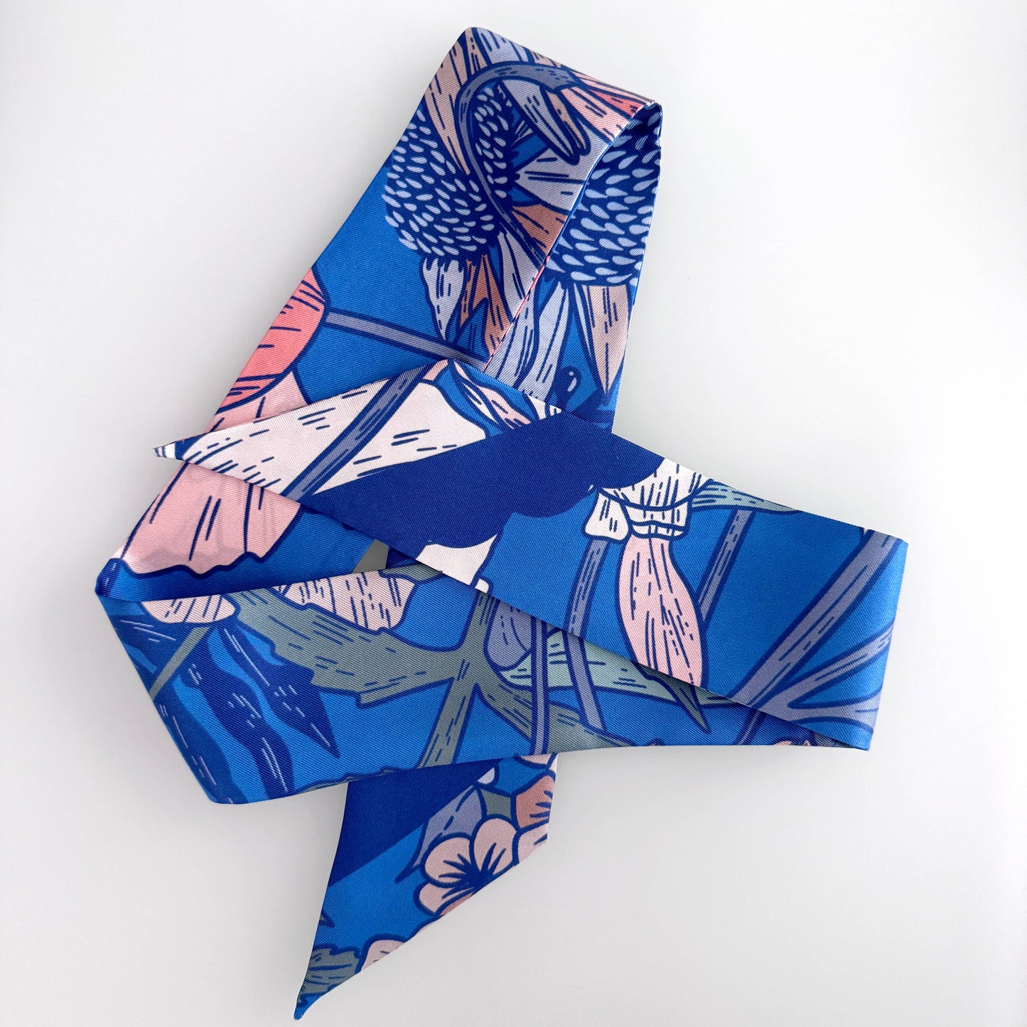 SKINNY SILK SCARF | Electric Garden