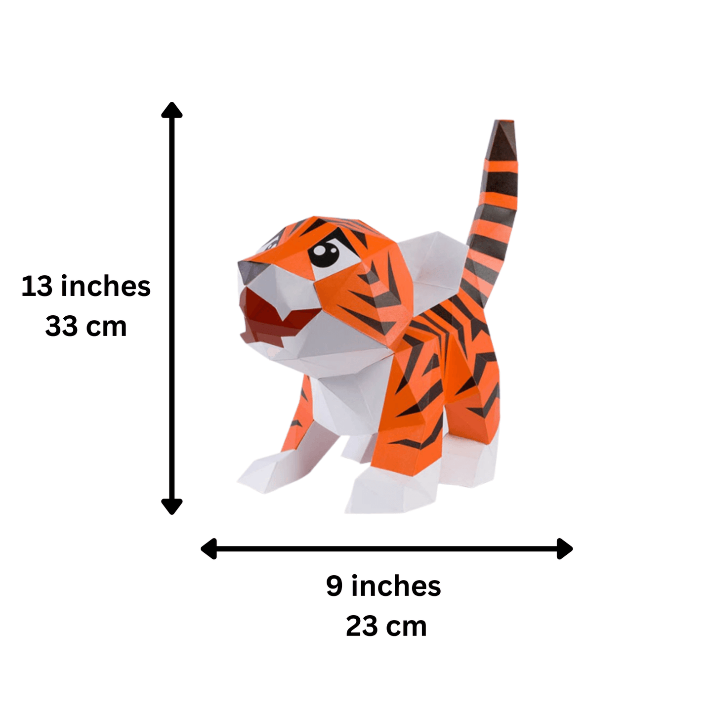 Baby Tiger Dual-Use Origami Model, Animal Lamp