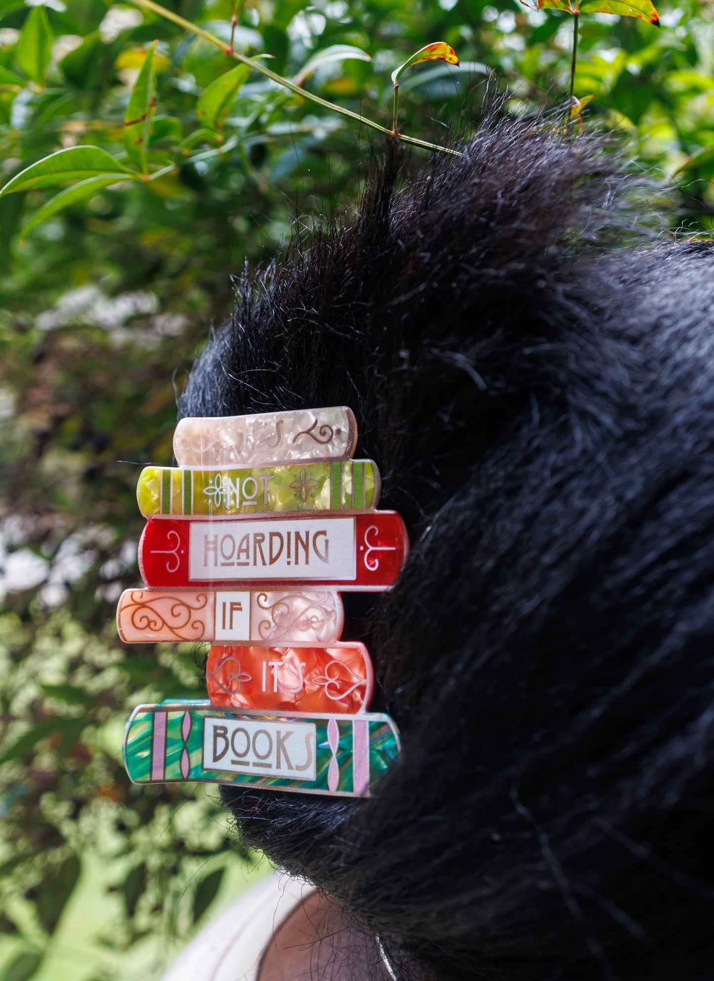 "It’s Not Hoarding If It’s Books" - Bookish Hair Clip