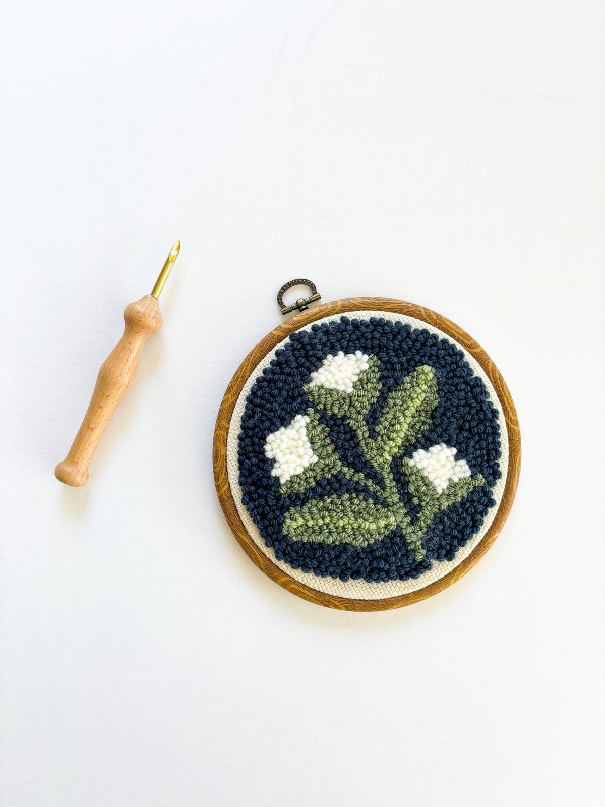 Blue Floral Punch Needle Kit
