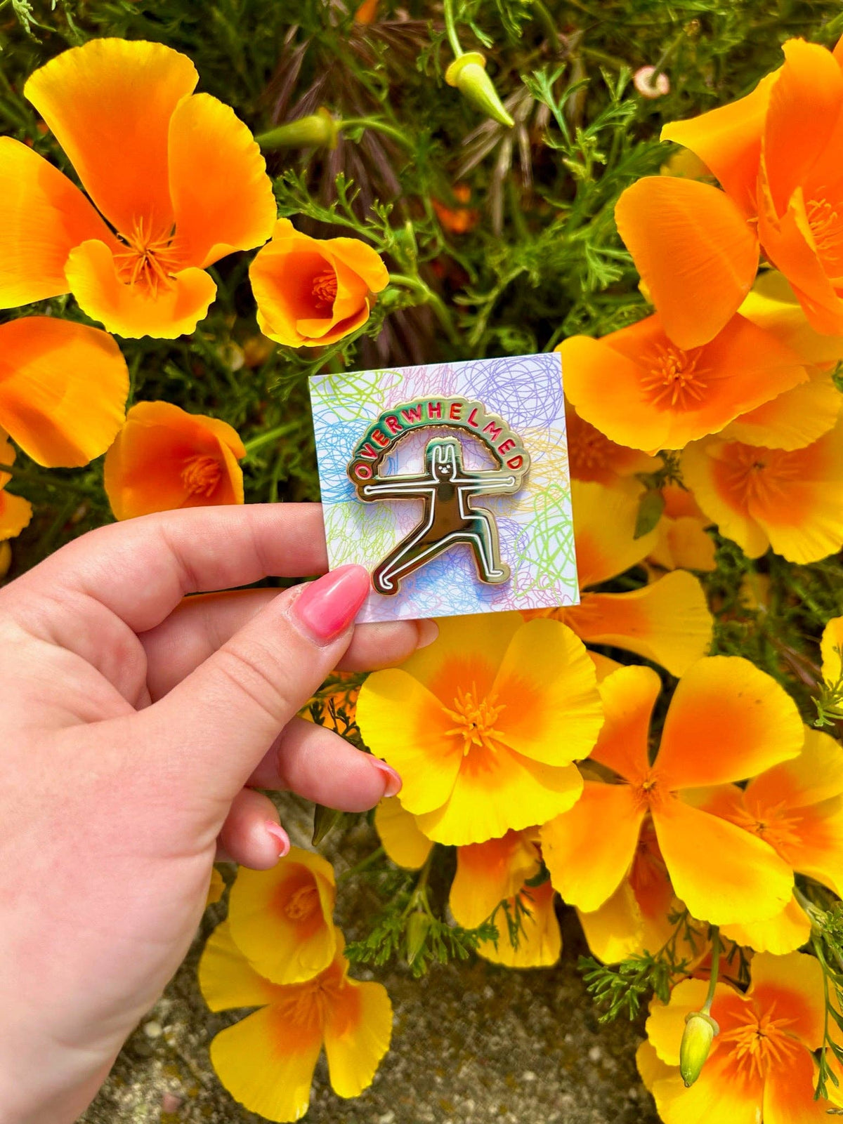 Overwhelmed Enamel Pin