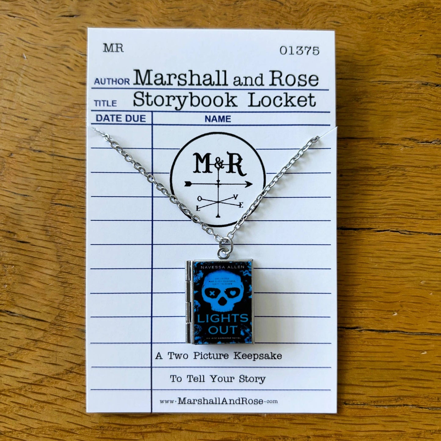 Book Locket Necklace - Lights Out