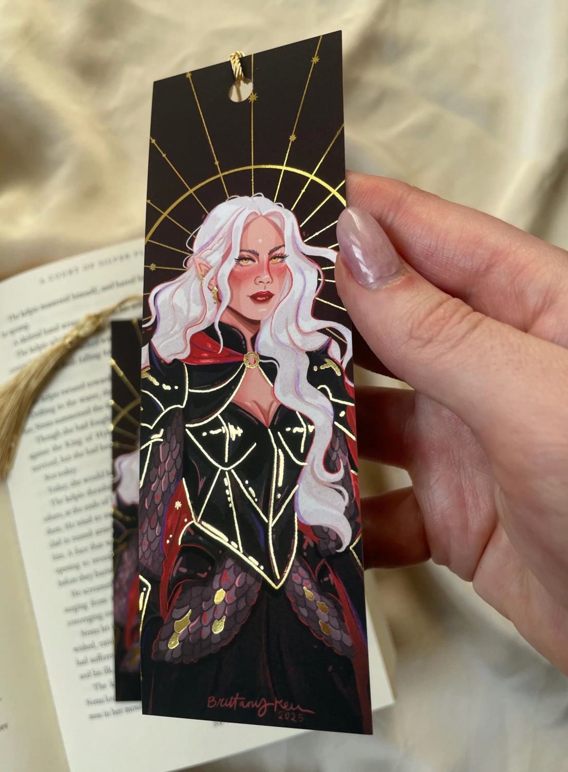 Manon Gold Foil Bookmark (gold tassel)