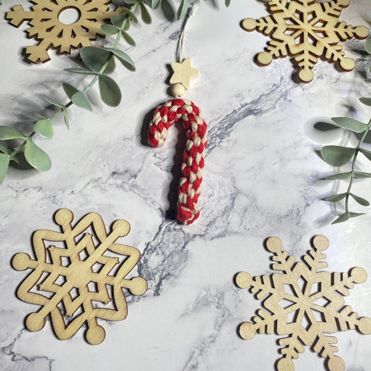 MACRAME CLASS: Ornaments: Candy Canes & Snowflakes