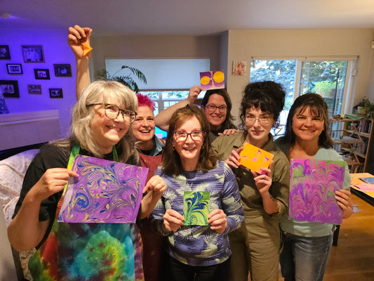 Art Class: Making Marbled Paper & Vases
