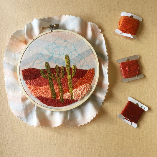 DIY Craft Kit - Embroidery - Cactus Desert
