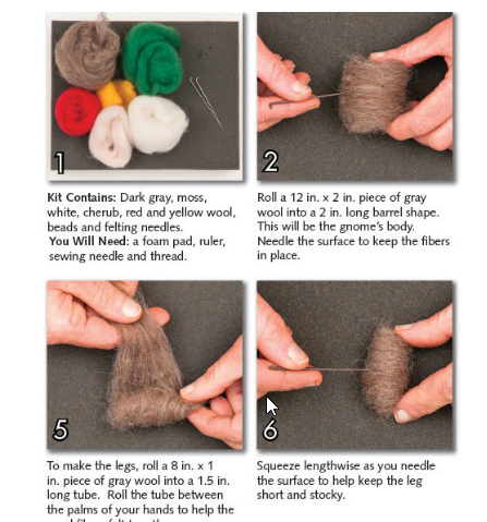 DIY - Needle Felting - Gnome (Wool Pets) Craft Kit