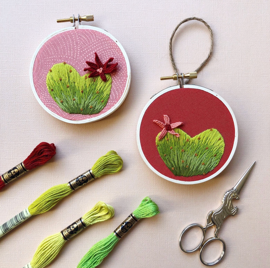 DIY Craft Kit - Embroidery - Heart Cactus