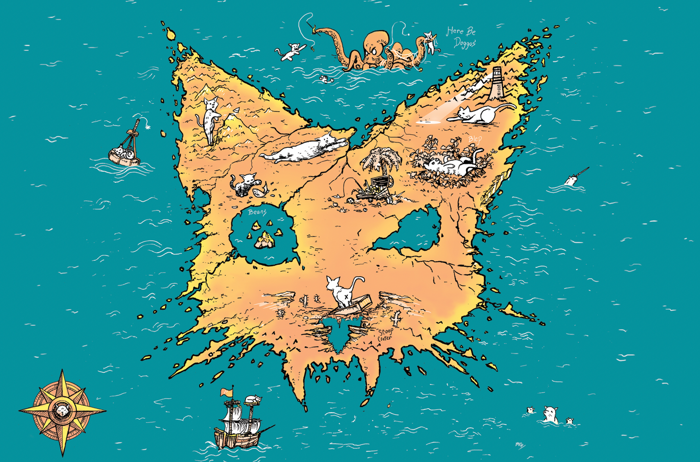 Postcard: Catographer - Ten Pack