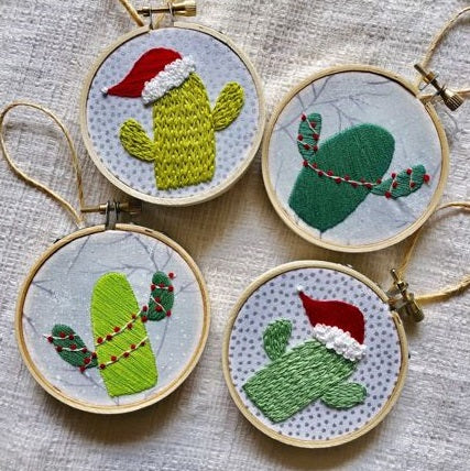 EMBROIDERY CLASS: Holiday Cactus Ornament Workshop