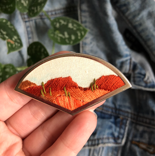 EMBROIDERY CLASS: Stitch a Desert Landscape Pin