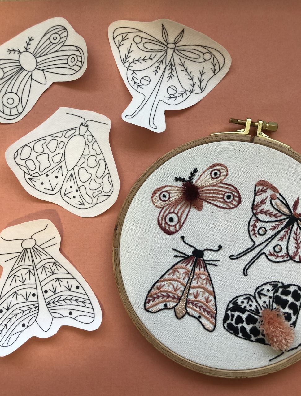 EMBROIDERY CLASS: Fluffy Moths